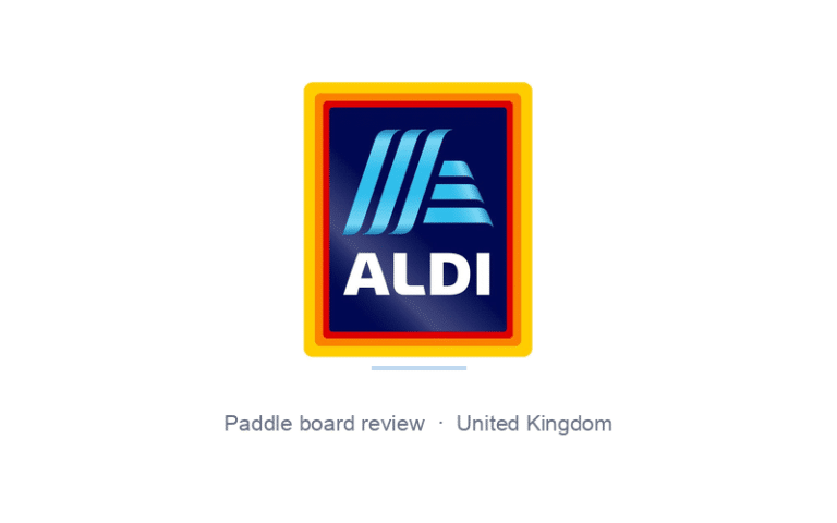 ALDI logo, UK paddle board review