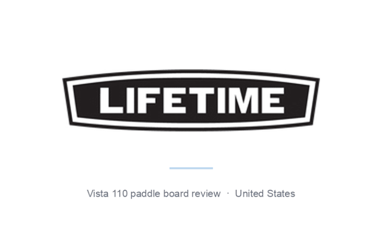 Lifetime logo, Vista 110 paddle board review