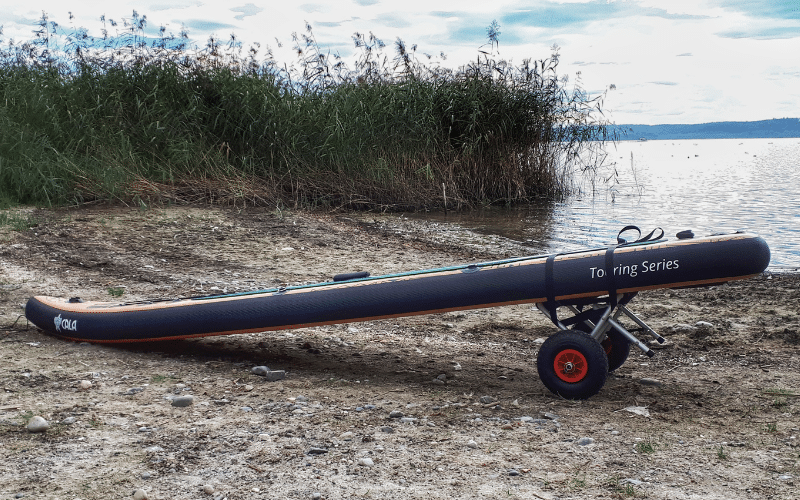 Roestvrij staal SUP trolley Stand Up Paddleboard wielen transportwagen UP260, grijs/blauw
