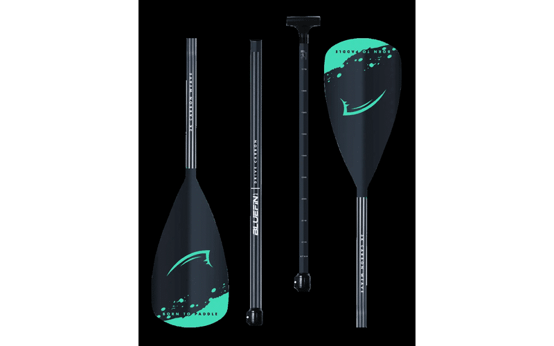 Bluefin Premium Carbon Paddel vierteilig mit zweitem Blatt fuer den Kajakumbau